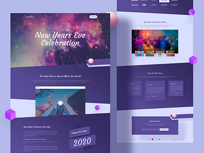 Happy New Year 2020 2020 31st night celebration christmas eve event event landing page happy new year illustration landingpage new year product santa santa claus ui ux