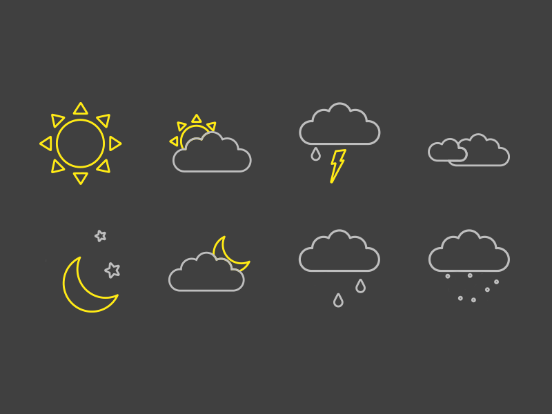 Animated Icons | Weather conditions and forecast animation design draw drawing icons illustration pictograms vector weather
