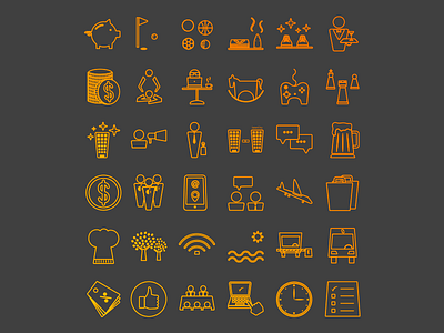Icons | Hospitality, tourism and business accommodation activities business design draw drawing hospitality hotels icon set icons illustration leisure pictogram tourism vector