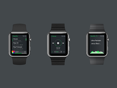 Spotify AW Concept app applewatch concept first interface player shot sketch spotify watch