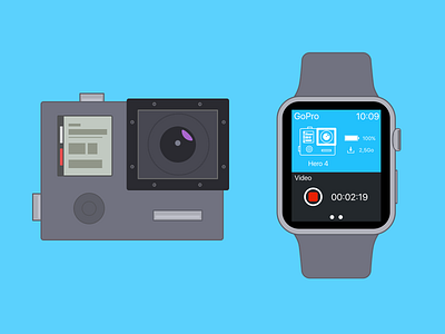 GoPro Concept app applewatch camera concept design gopro hero4 illustration sketch ui