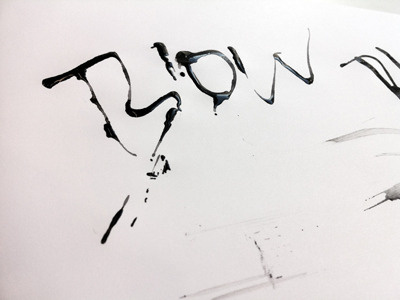 Blow (with straw) lettering straw watercolor