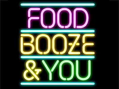 Food Booze & You neon