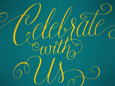 Celebrate with Us lettering script