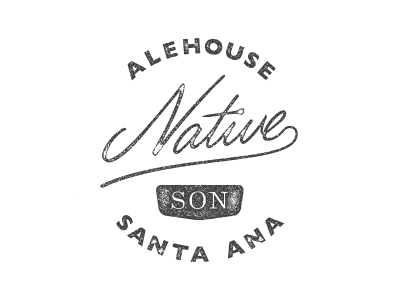 Native Son alehouse beer logo script texture