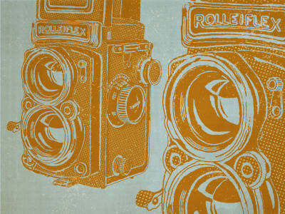 rolleiflex camera illustration poster rolleiflex