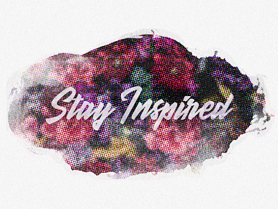 Stay Inspired color flowers halftone type