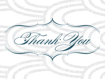 Thank You card screen print wedding