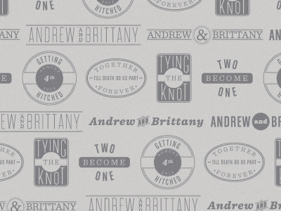 Wedding stuff gray logos marks type wedding