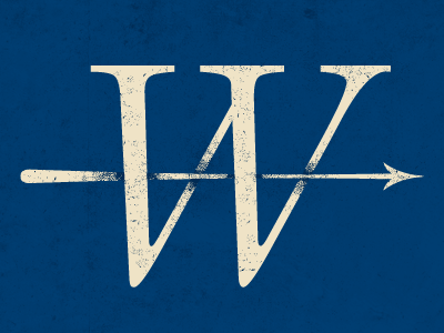 Westish emblem grit harpoon letter spear texture w
