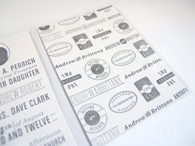 Wedding Invite design letterpress logos printed public wedding invite