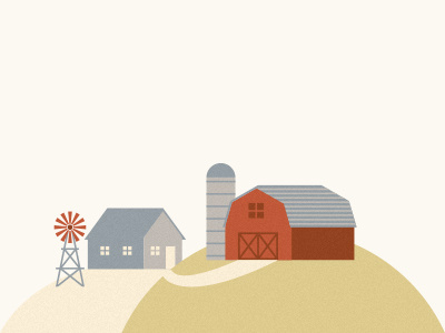 Farm barn farm house icon illustration silo tiny windmill