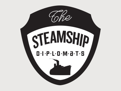 Ship badge black gray logo ship type white