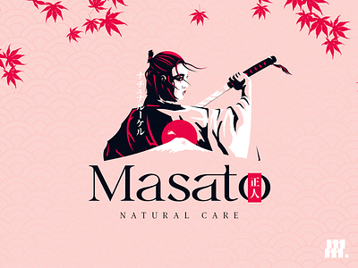 Masato logo care design fuji graphic design identity illustration illustrator japan kanji katana logo natural pattern photoshop ronin samurai sketch typography vector woman