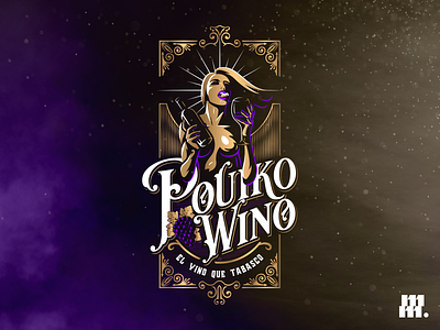 Pouiko Wino logo alcohol design game graphic design gta identity illustration illustrator logo photoshop sexy vector videogame wine woman