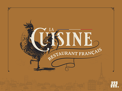 La Cuisine logo baguette cook cuisine design food france french graphic design identity illustrator kitchen logo paris photoshop restaurant rooster vector