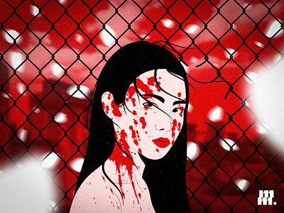 Blood woman blood cherry city design graphic design illustration illustrator japan japanese kill photoshop tokyo vector woman