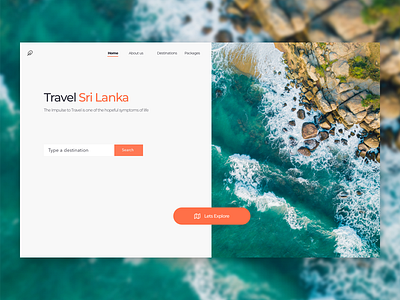 Home page of a travel website sri lanka travel site ui design uiux uxdesignmastery webdesign website website design
