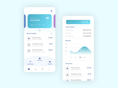 Online Money Wallet UI Concept android concept design mobile mobile app ui ui design uiux ux ux design