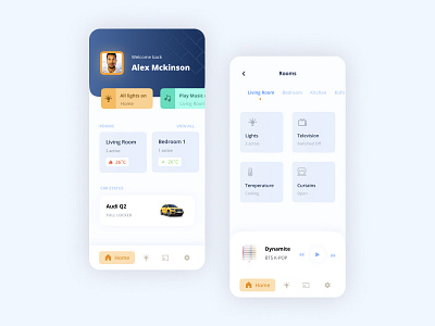 Smart Home App UI Concept by Saksham Sinha on Dribbble