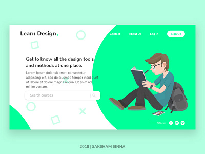 Learn Design | Landing Page UI brand courses design illustration landing page learn ui ux web design