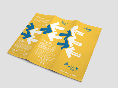 Fiab - Trifold Brochure adobe adobe illustrator adobe indesign branding brochure bycicle design flat graphic design illustration montserrat trifold trifold brochure typography vector yellow