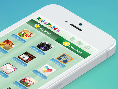 Kids Place app apps games icon interface ios kids list mobile ui