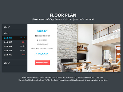 Flor Plan Selection apartment slider ui user interface web design widget