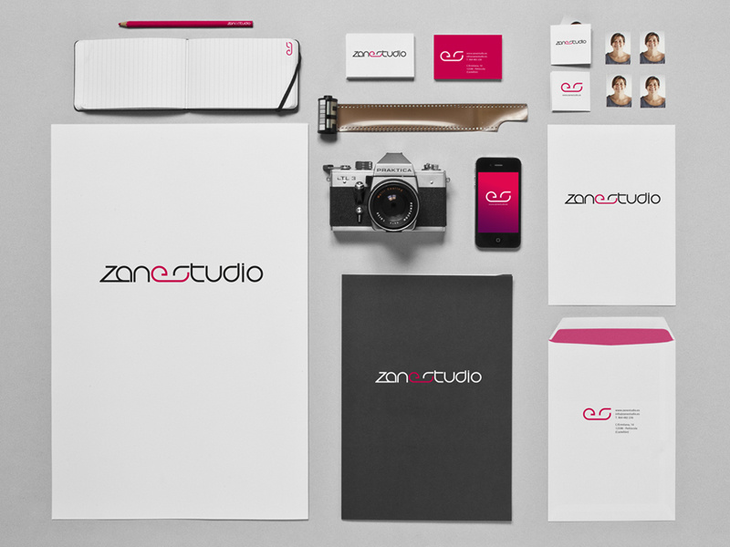 Zane Studio logo logo design identity photography studio brand corporate image design print design business cards folder