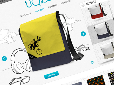 Uqlele handbags illustration interaction design interface design online store web web design website