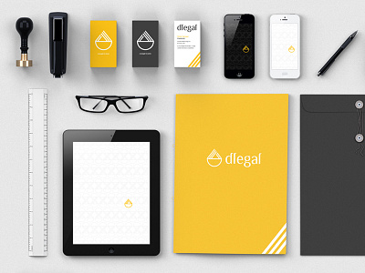 Dlegal brand business card corporate corporate image design folder identity law logo logo design stationery