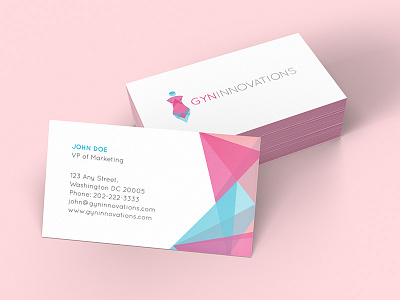 GYN Innovations branding business card gynecology logo stationary