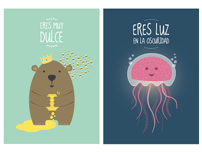 Posters "Colección Animal" para Pometa Maca baby illustration kids poster