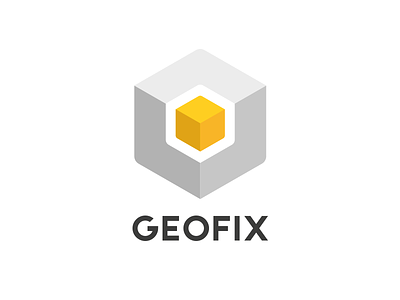Geofix Logo 3d box brand branding cube geofix geomatic logo square startup topography typography