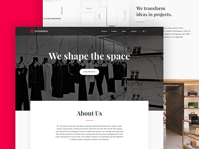 Intrapresa Homepage business cards corporate landing page typography ui ux website
