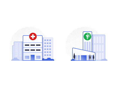 Hospital and Pharma Icons design hospital icons illustration investigation iomed medical medicine pharma pharmaceutical research