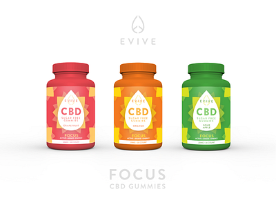 Evive Focus Gummies Package Design brand identity branding cannabis cannabis branding cannabis design cbd packaging color design gummies minimal package design packaging