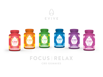 Evive Focus | Relax Gummies Package Design