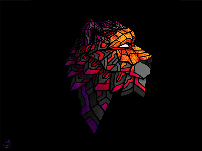 Cyger animal art artist color design geometric illustration procreate procreate app procreate art texture tiger vector