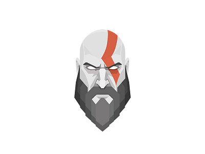 Kratos the Legend art flat art geometric graphic illustration kratos ps4 vector videogame