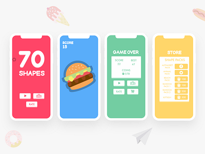 70 Shapes app design game mobile app ui ux