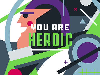 Compliments - Heroic (Buzz Lightyear) art direction collage graphic design illustration pantone pop culture toy story typography
