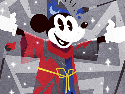 Magic Maker art direction disney graphic design illustration mickeymouse pop culture primary colors vector wizard
