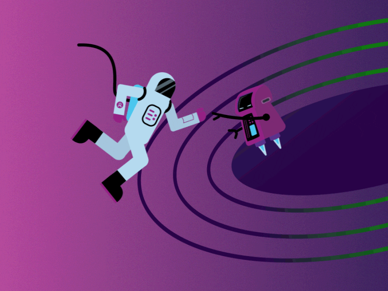 Cosmic Rescue part 2 after effects animation astronaut black hole robot space