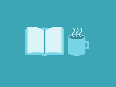 Coffee + Books icon icons illustration