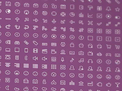 Flat Stroke Icons arrows weather business clean ecommerce emoticons files flat folders food icons vector