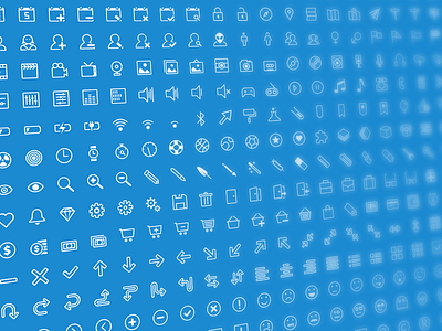 500 Stroke Icons arrows business clean emoticons files folders food icons monochromatic simple social media weather