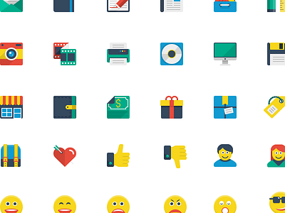 Flatilicious book camera colorful emoticons file flat icon icons illustration illustrations office pictogram