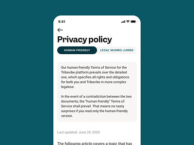 User-friendly Privacy Policy