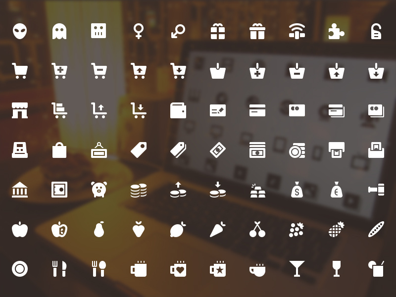The Icons freebie freebies icons flat arrows commerce emoticons food office science medicine weather
